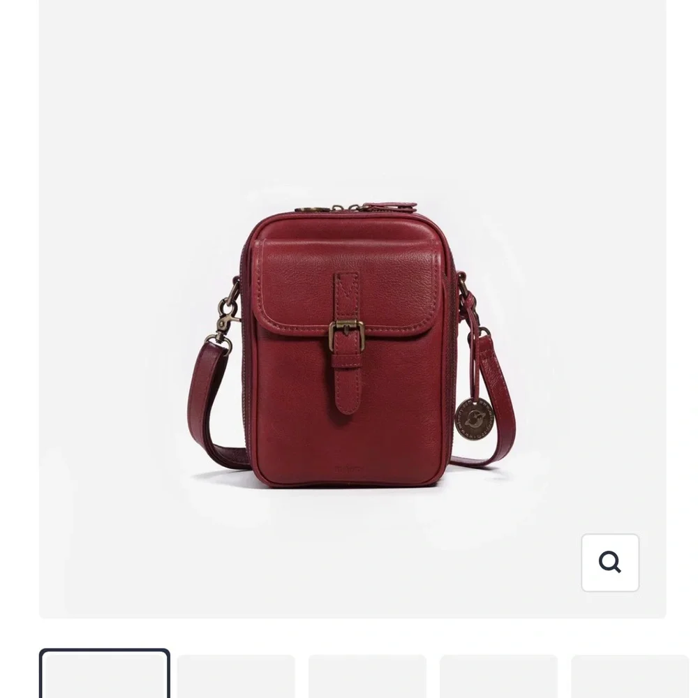 Minooy Naya Coffee-Brown Leather Crossbody Bag - Picture 7 of 16